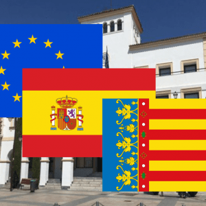 Banderas de Europa + España + Valencia