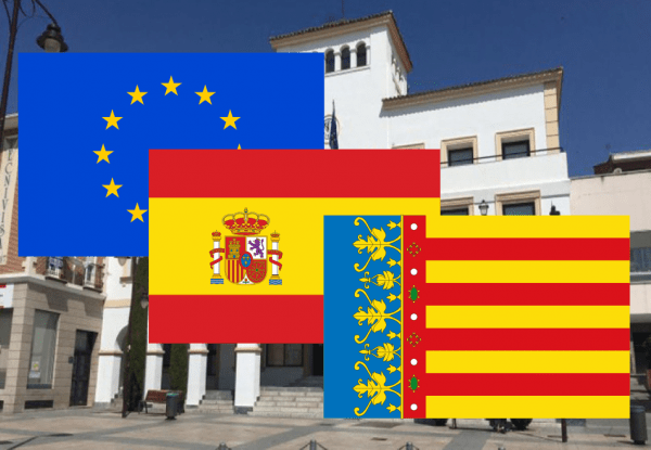 Banderas de Europa + España + Valencia