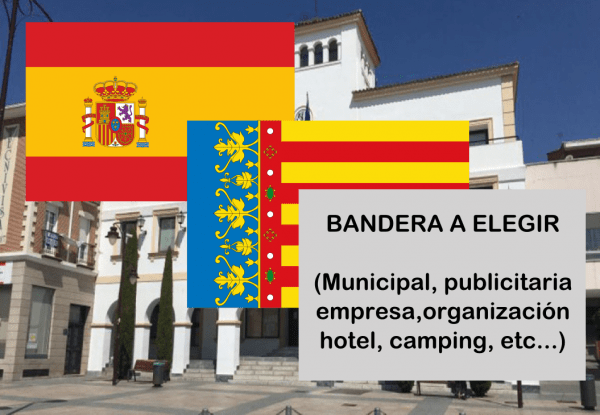 Banderas de España + Valencia + a elegir (indica cual en notas adicionales, si es personalizada nos pondremos en contacto contigo)